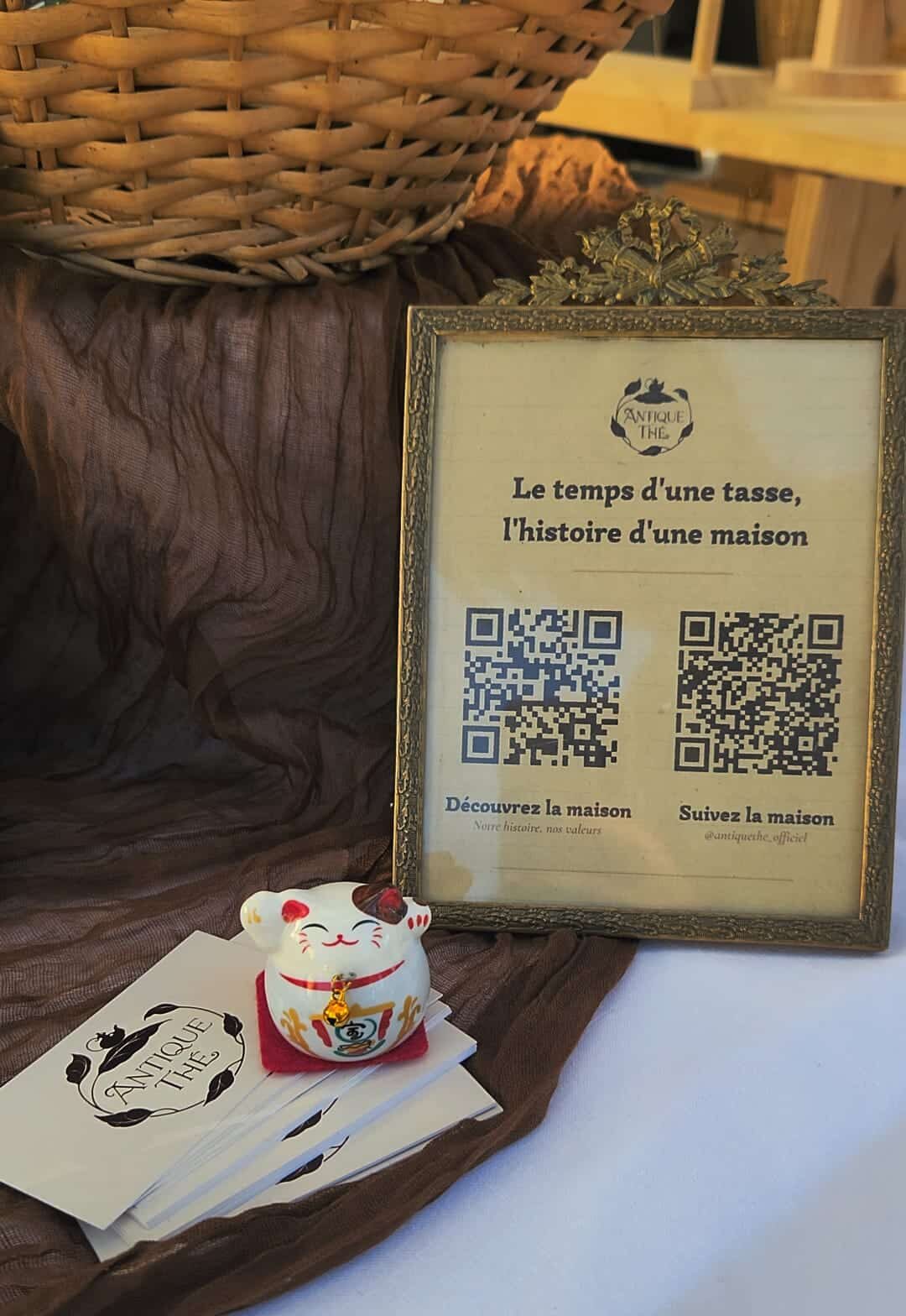 QR codes papier à lettre arrière-grand-mère Antique Thé